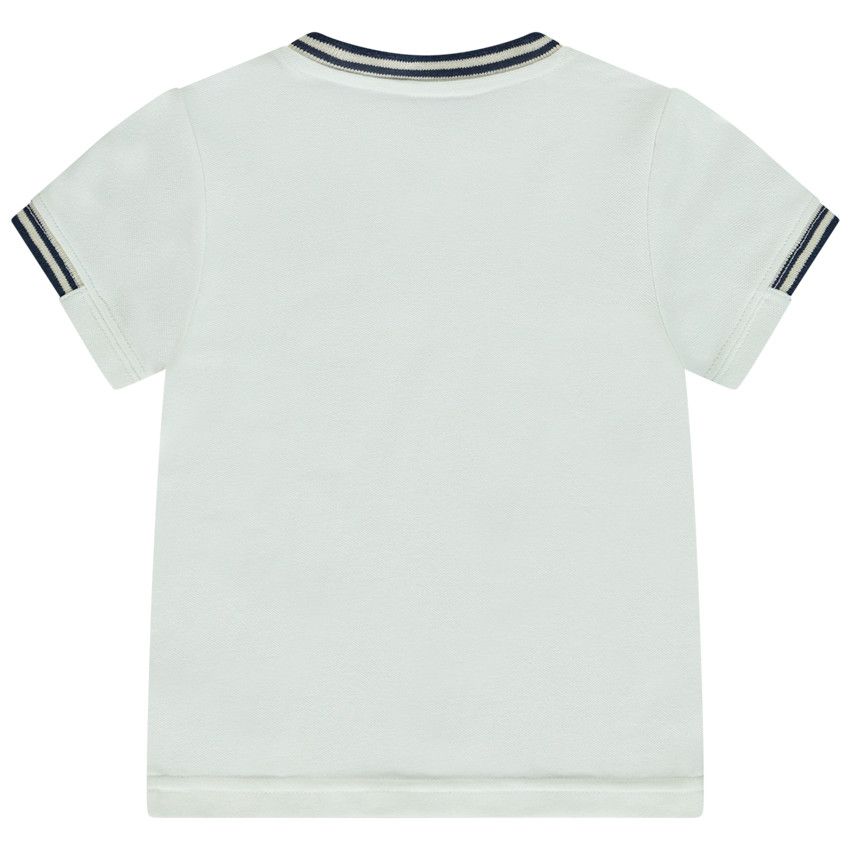 T-shirt manches courtes esprit polo pour bébé garçon - Blanc