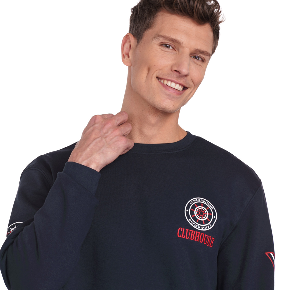 VanVaan Herren Sweatshirt mit Brust-Print dunkelblau