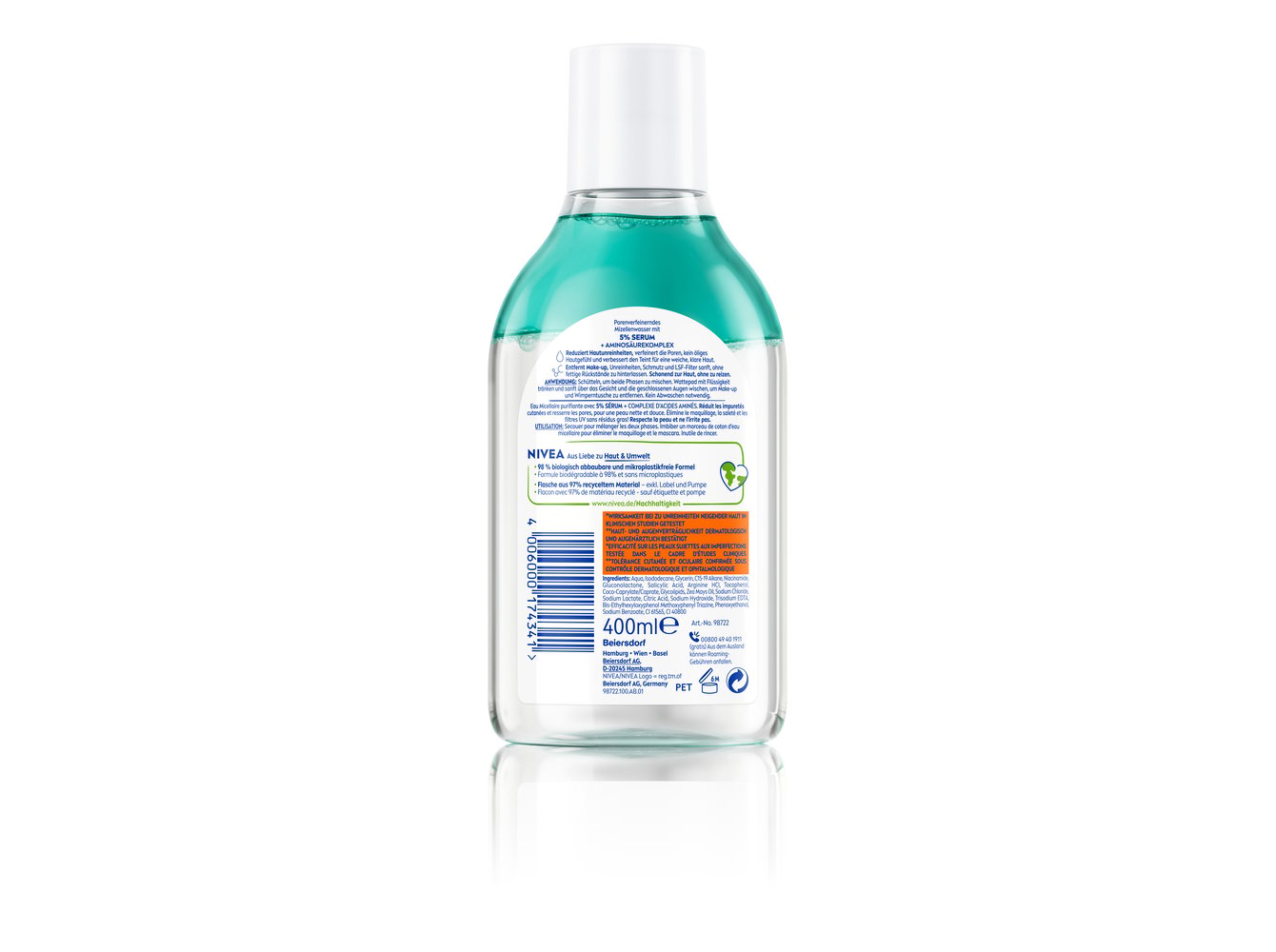 ÃGUA MICELAR NIVEA DERMA SKIN CLEAR 400ML