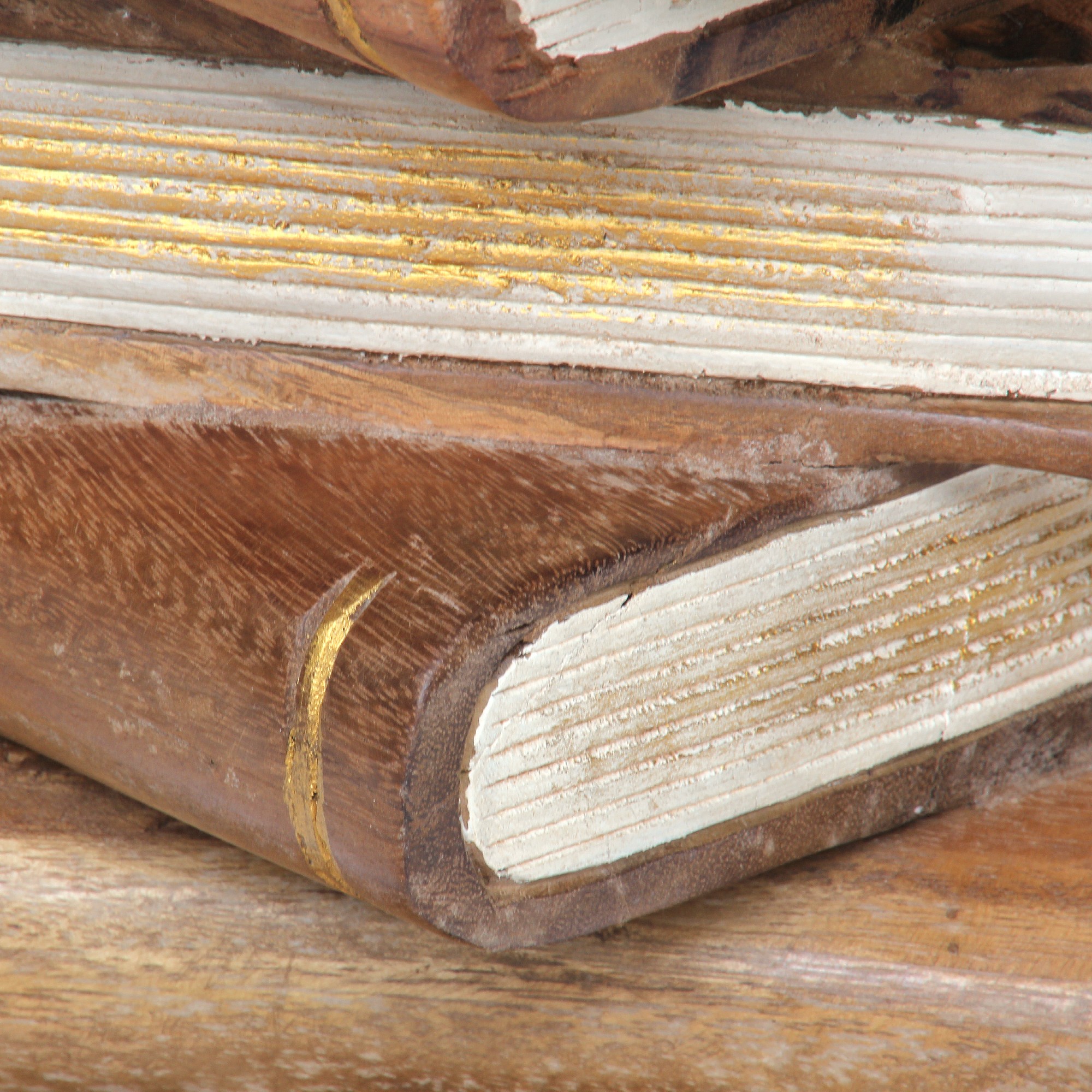 Bücherstapel, natur, T 35 cm, B 35 cm, H 38 cm von fischer's lagerhaus