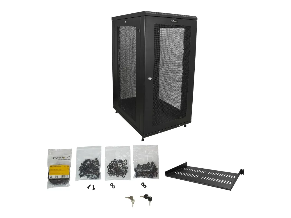 StarTech.com 24U Server Rack Cabinet, 4-Post Adjustable Depth (2