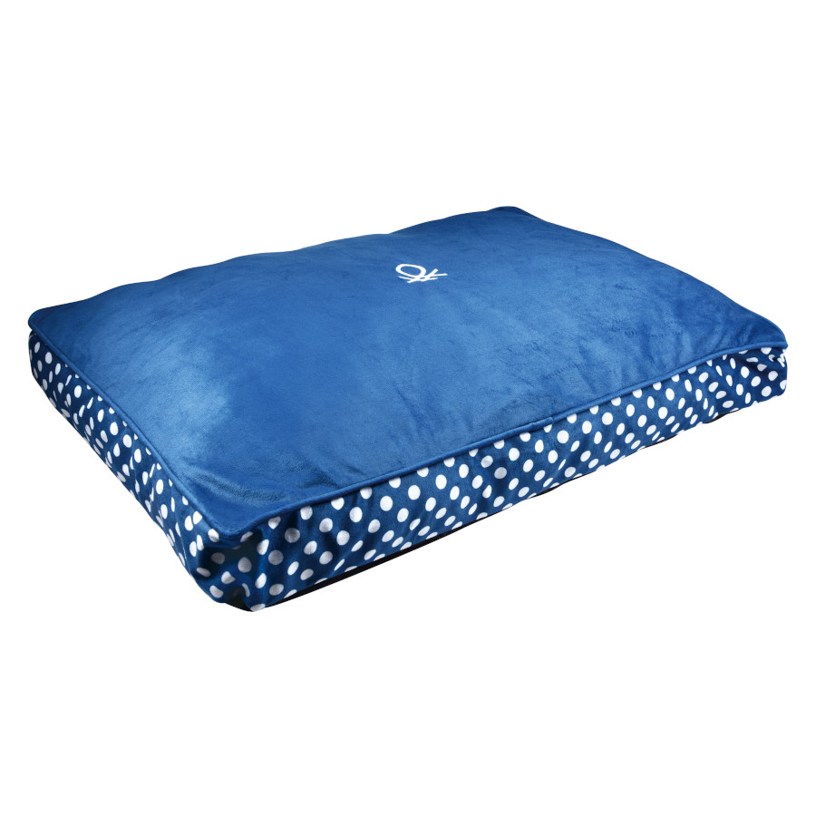 Cama Benetton Winter com bolinhas azuis, tamanho G: 80 x 65 cm