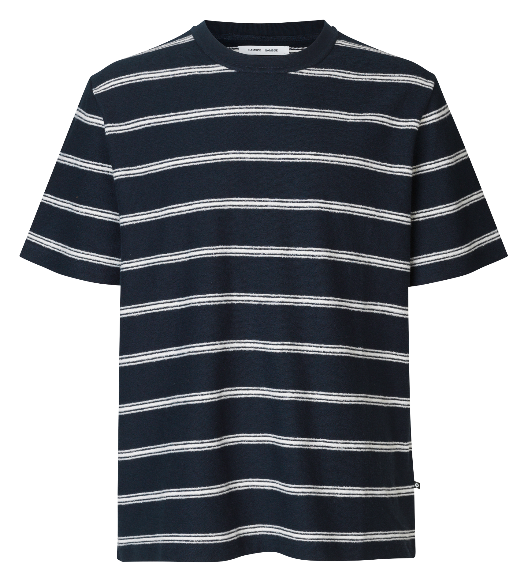 KATLEGO - Tee-shirt col rond regular-fit à rayures en coton bio | Bleu