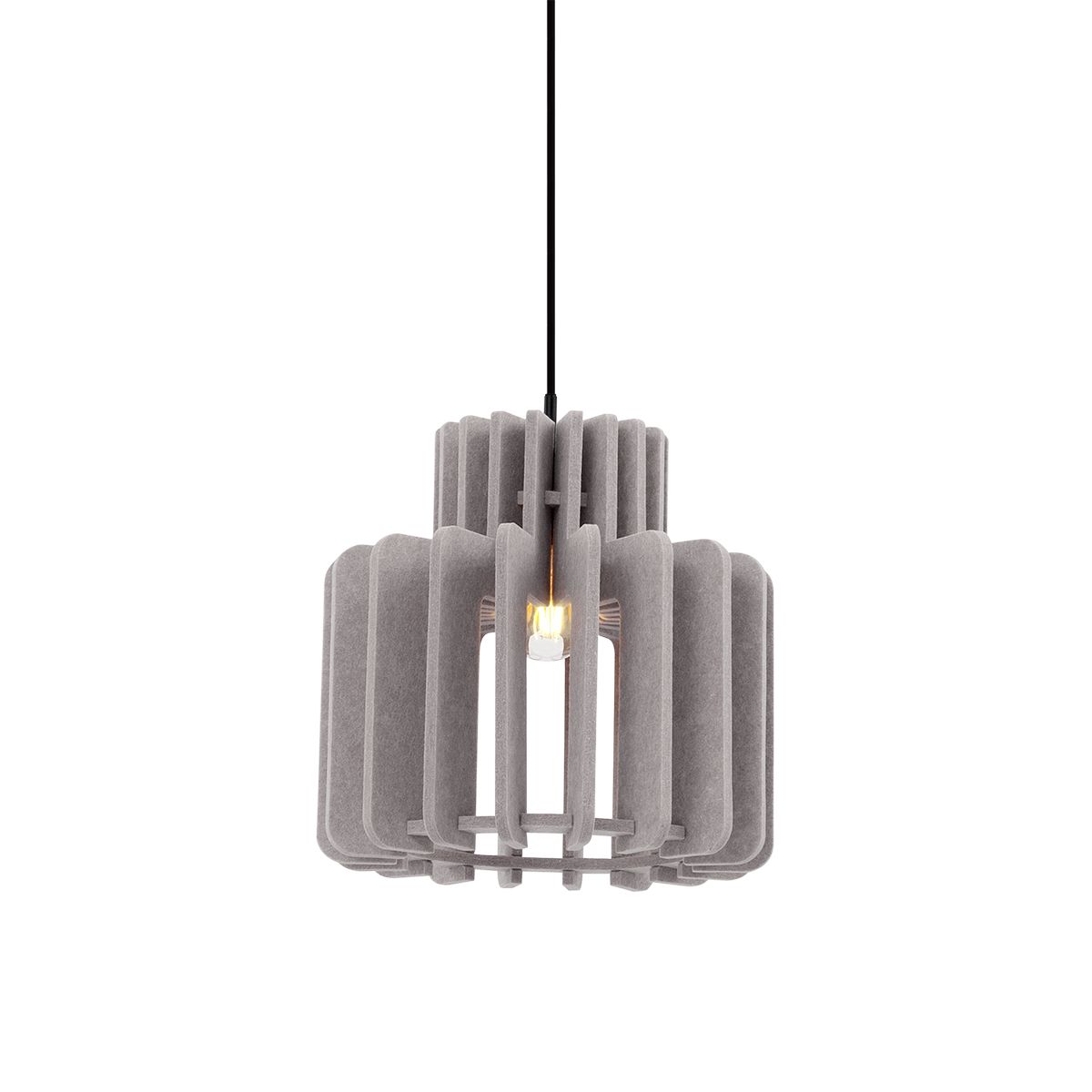 Retro hanglamp zwart met taupe kap - Felt