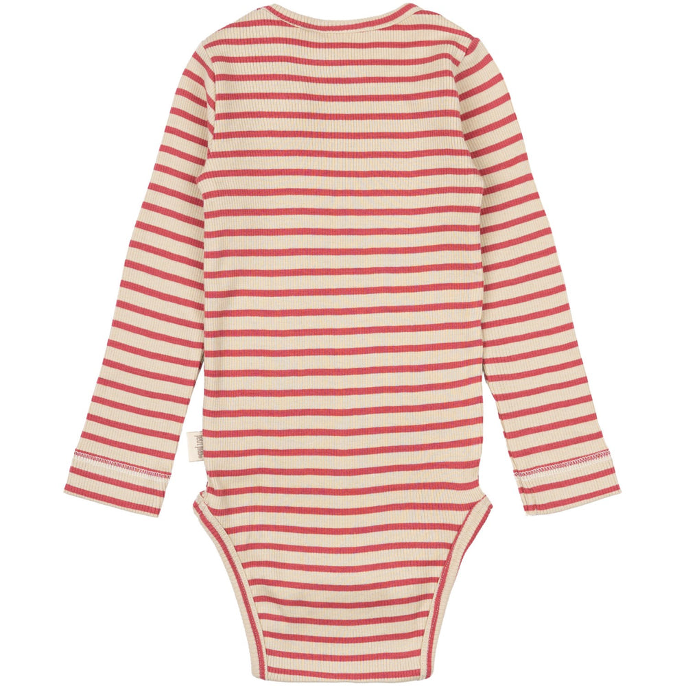 Køb Petit Piao Light Berry/Dark Off White Body L/S Modal Striped