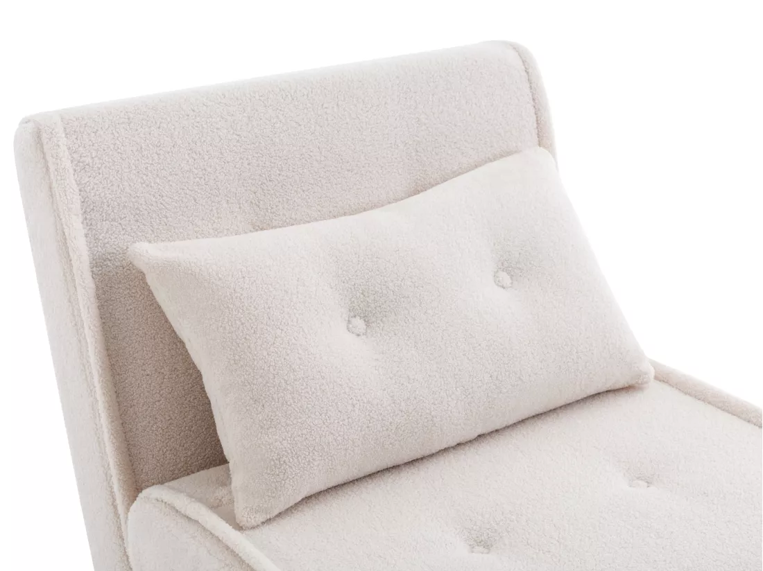 Fauteuil convertible en tissu bouclette ivoire URIBIA
