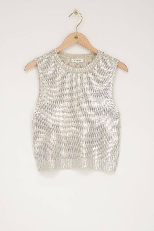 Zilverkleurige spencer metallic look