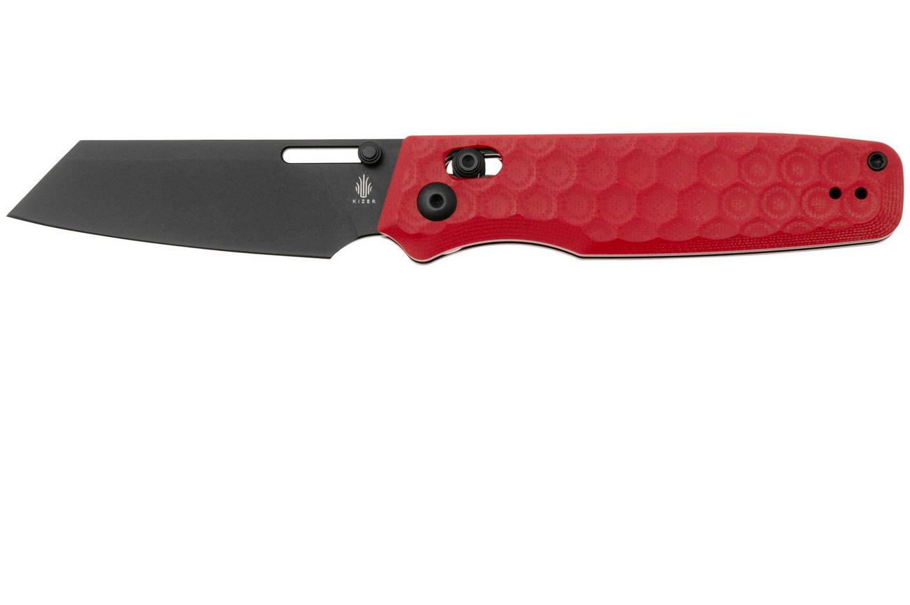 Kizer Vanguard Task V3641A2 Black Nitro V, Spicy Red G10, zakmes, Nick Consoli design