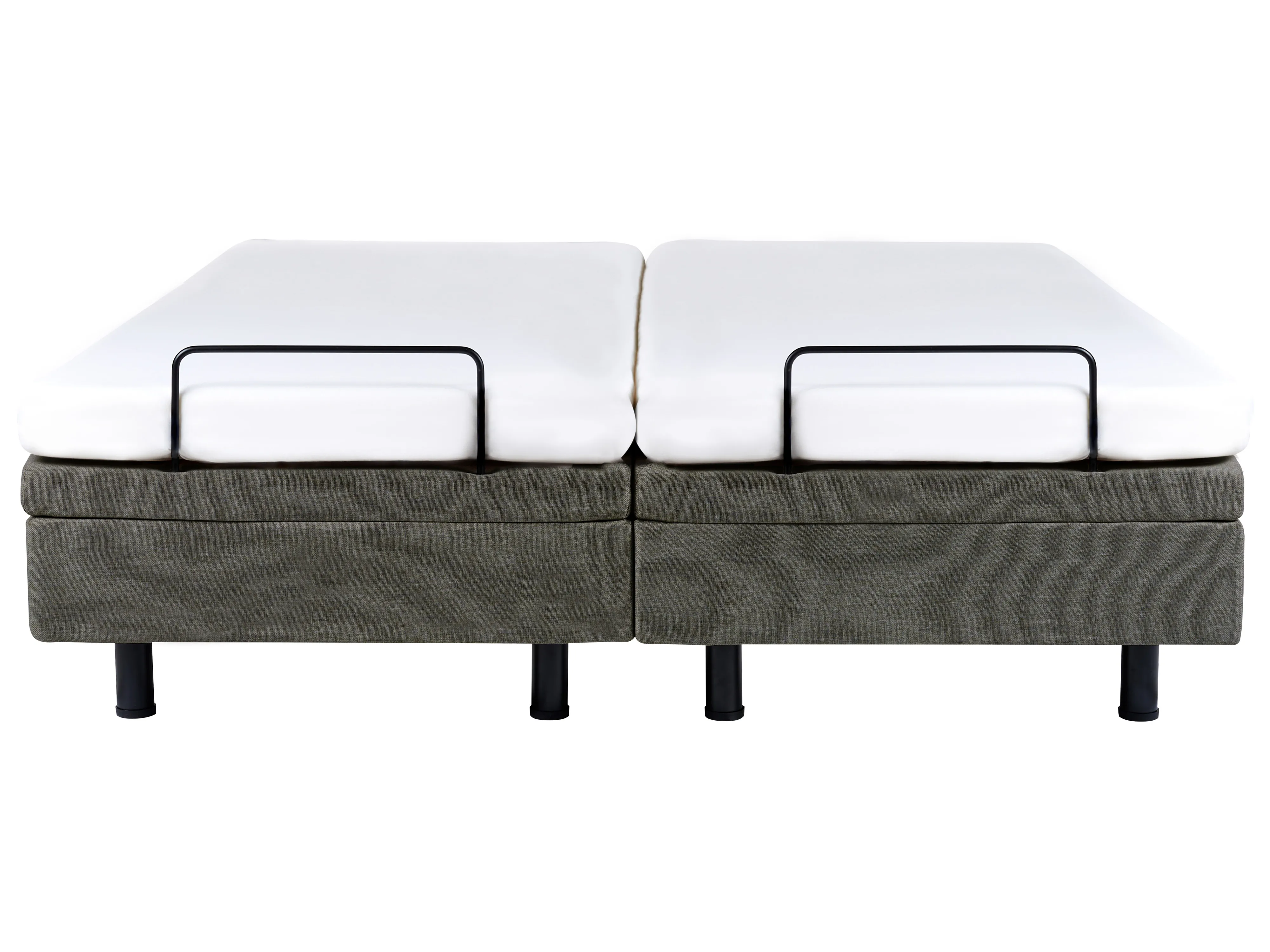 Verstelbaar bed zonder hoofdbord Stof CASTELLAN 180 x 200 cm Donkergrijs