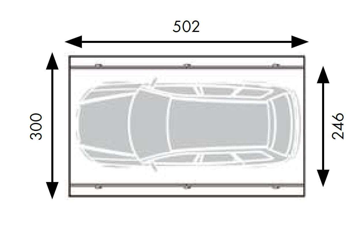 Alpholz Enkele Carport Sicilië, Houten Carport in Zwart, Overkapping, Luifel