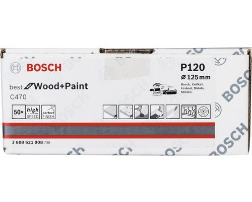 Schuurvel C470, 125 mm, K120, verpakking van 50