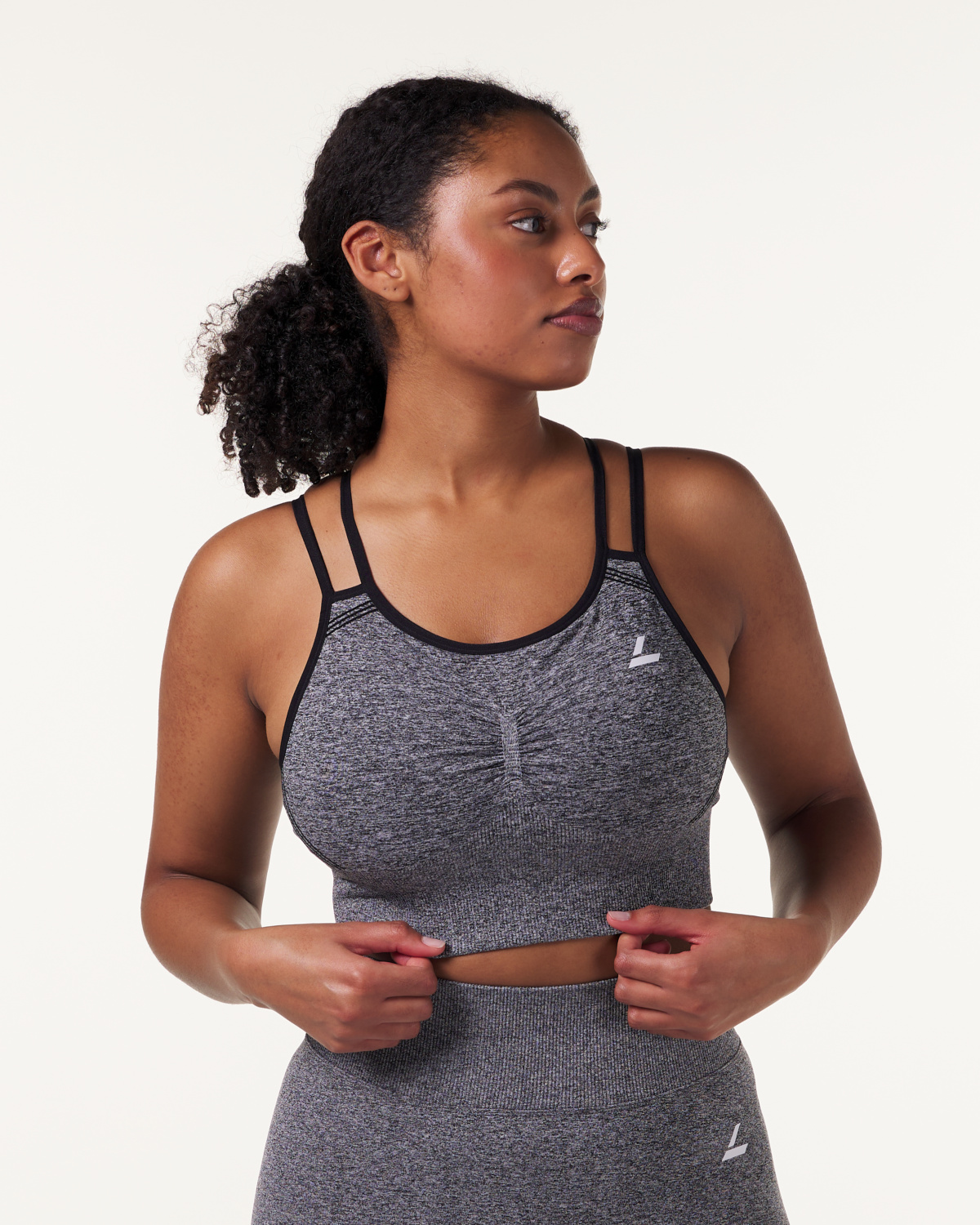 LEVITY Device Seamless Ruch Bra Dk Grey Marl