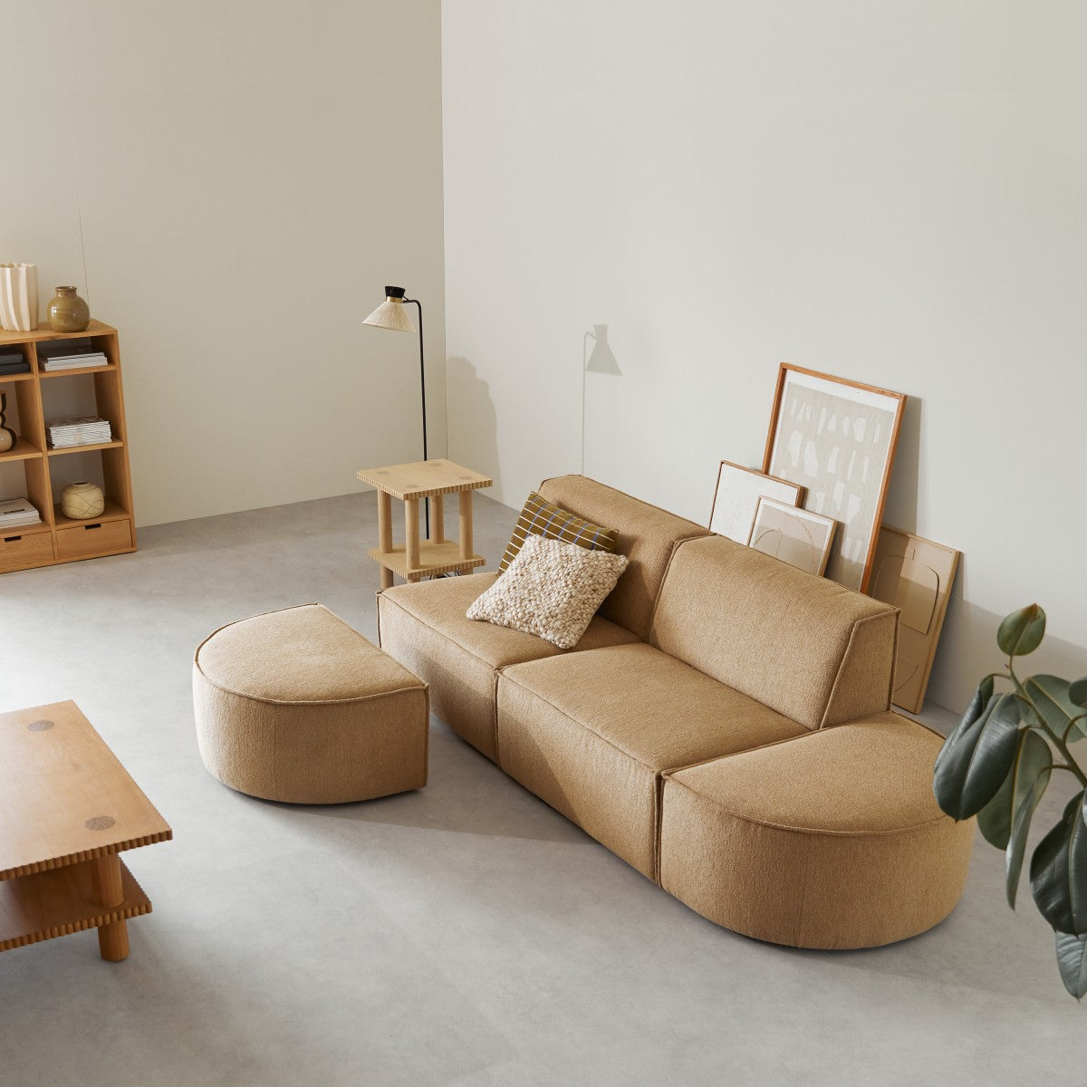 Tikamoon - Modulaire 2-zitsofa Dario in camelkleurige stof