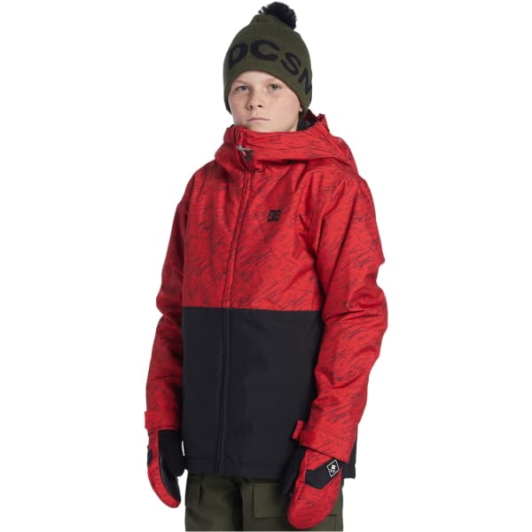 Veste de ski DC SHOES BASIS PRINT YOUTH JKT STACKED BARBADOS CHERRY