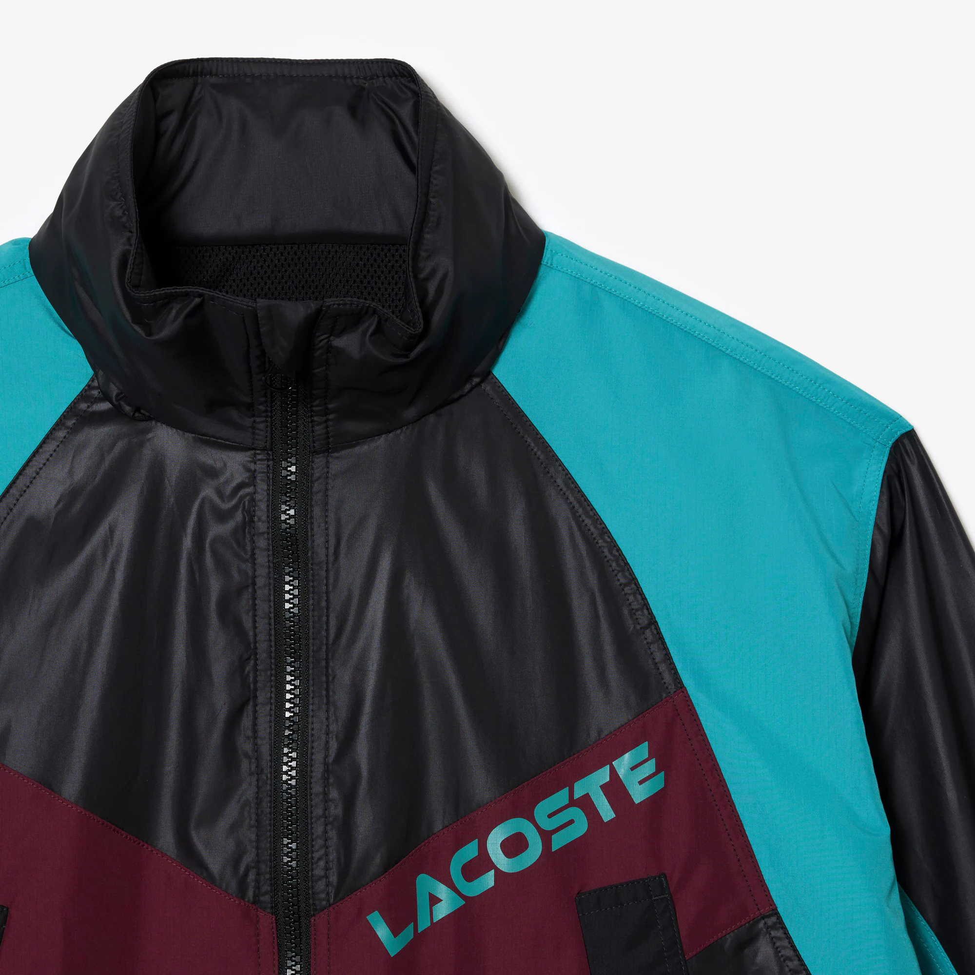 Extragroße Colourblock-Jacke mit Kapuze und verstellbarem Bund Jacken & Mäntel - Schwarz - Lacoste - Damen