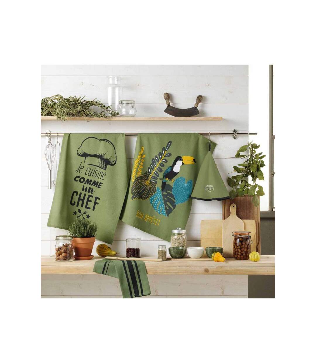 Torchon de Cuisine Comme un Chef 50x70cm Kaki