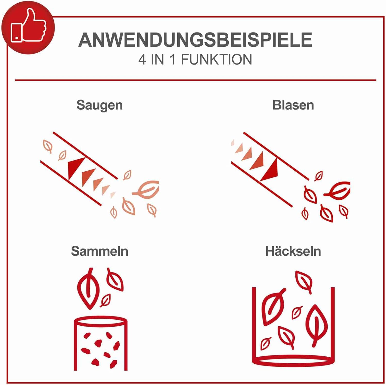 Scheppach Benzin Laubbläser LBH2600P | 1PS | 2-Takt Motor| 268 km/h Luftgeschwindigkeit | 678m³/h Luftstromvolumen | Saug- und Häckselfunktion | Laubsauger 4in1 | inkl. 50L Fangsack, Saug- & Blasrohr