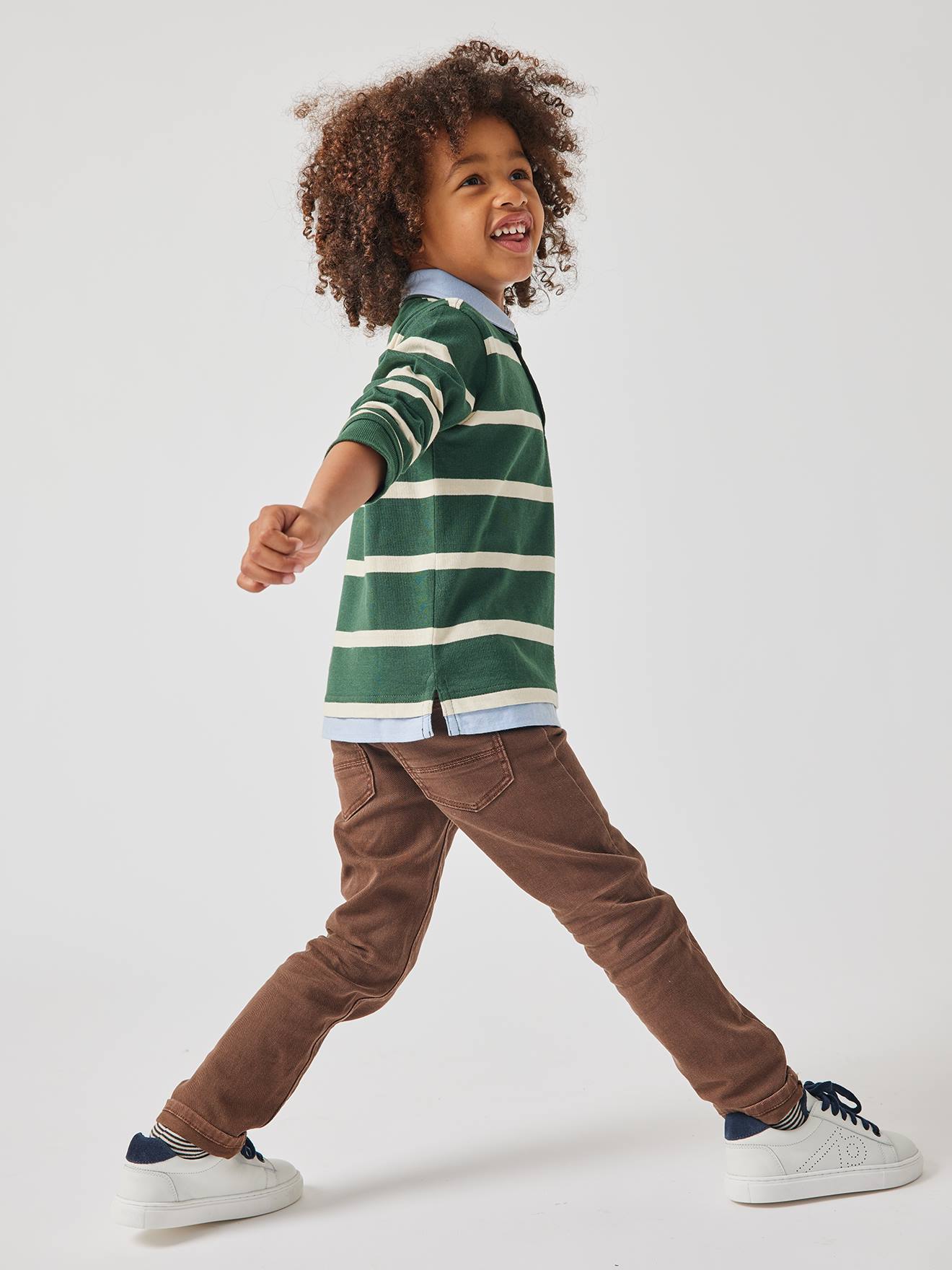 Calças MorphologiK tamanho médio slim para meninos na cor bege