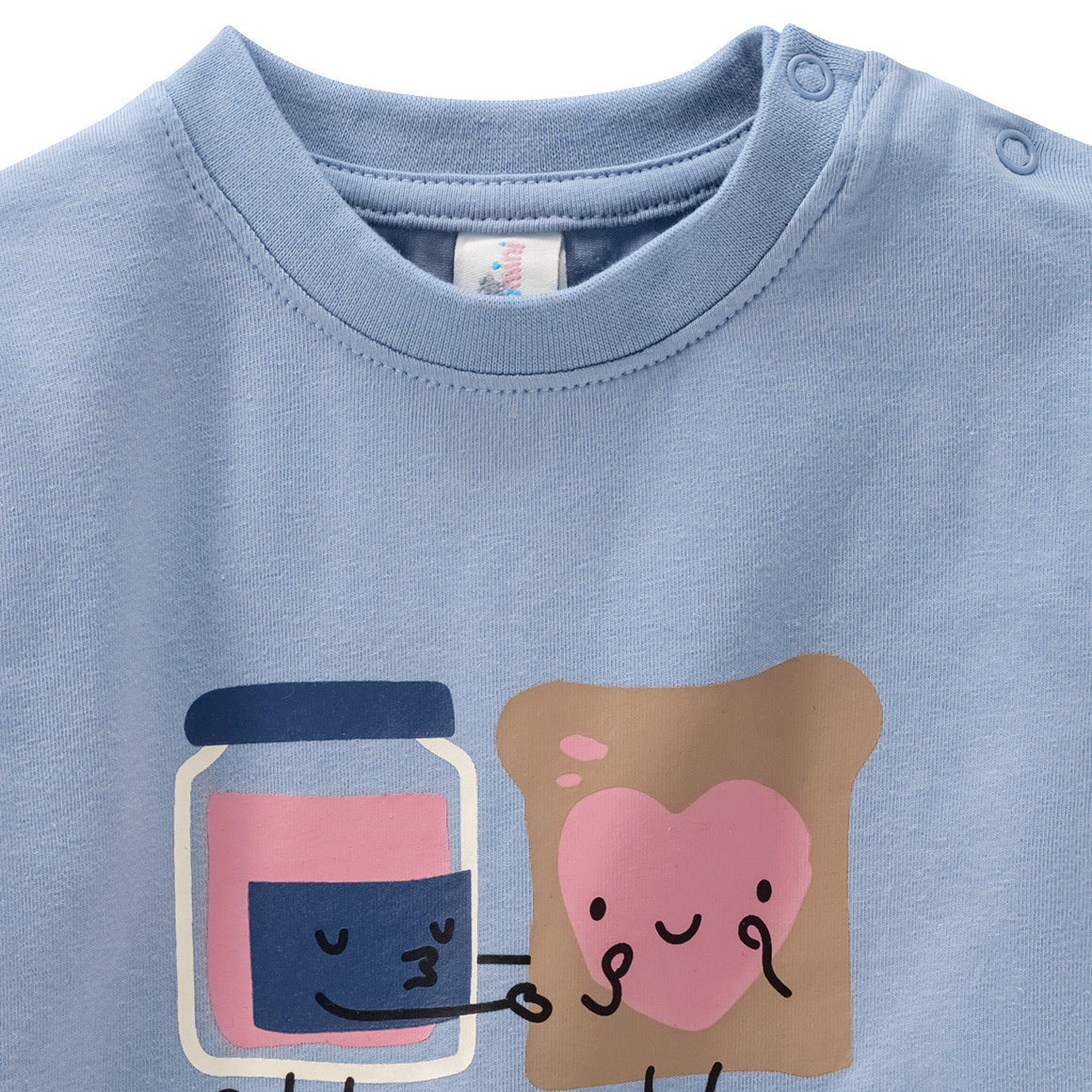 Topomini Baby Langarmshirt mit Frühstücks-Print hellblau