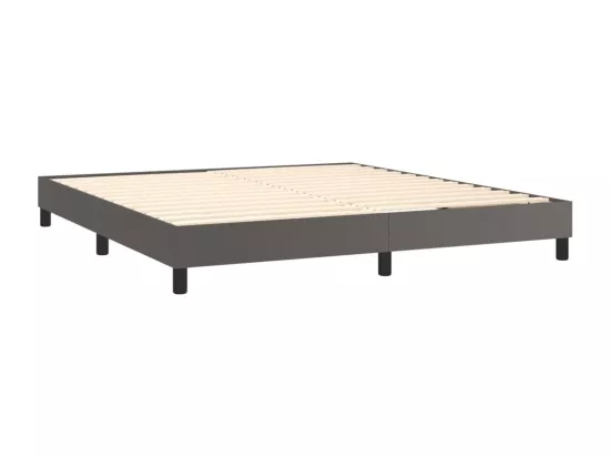 Sommier tapissier et matelas et LED Gris 180x200 cm Similicuir