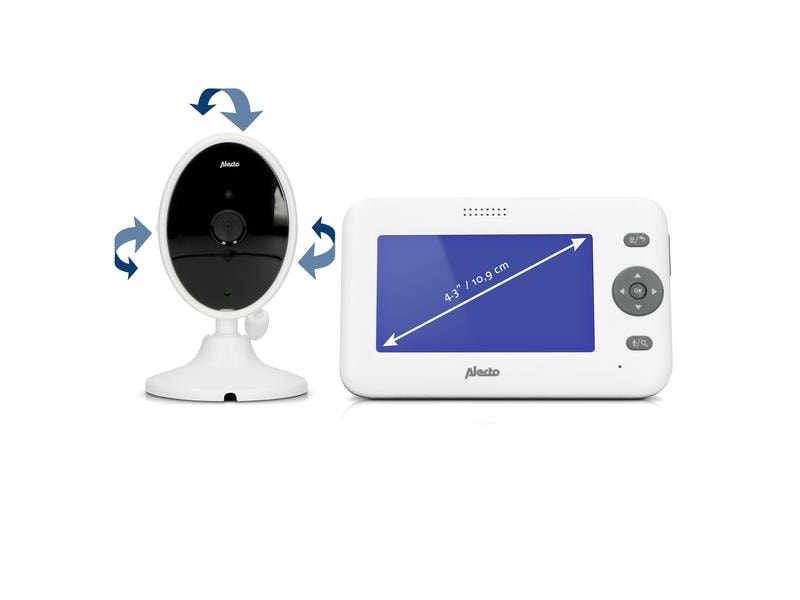 Alecto Babyphone DVM-140 mit Kamera Video-Babyphone mit 4.3 Zoll Farbdisplay