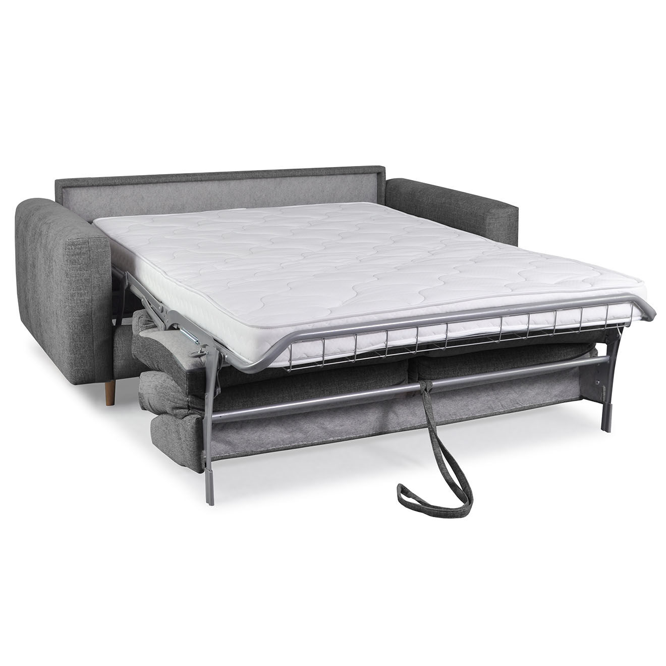 Bobochic Canapé droit cocoone convertible express  gris foncé - 200x105x98 cm