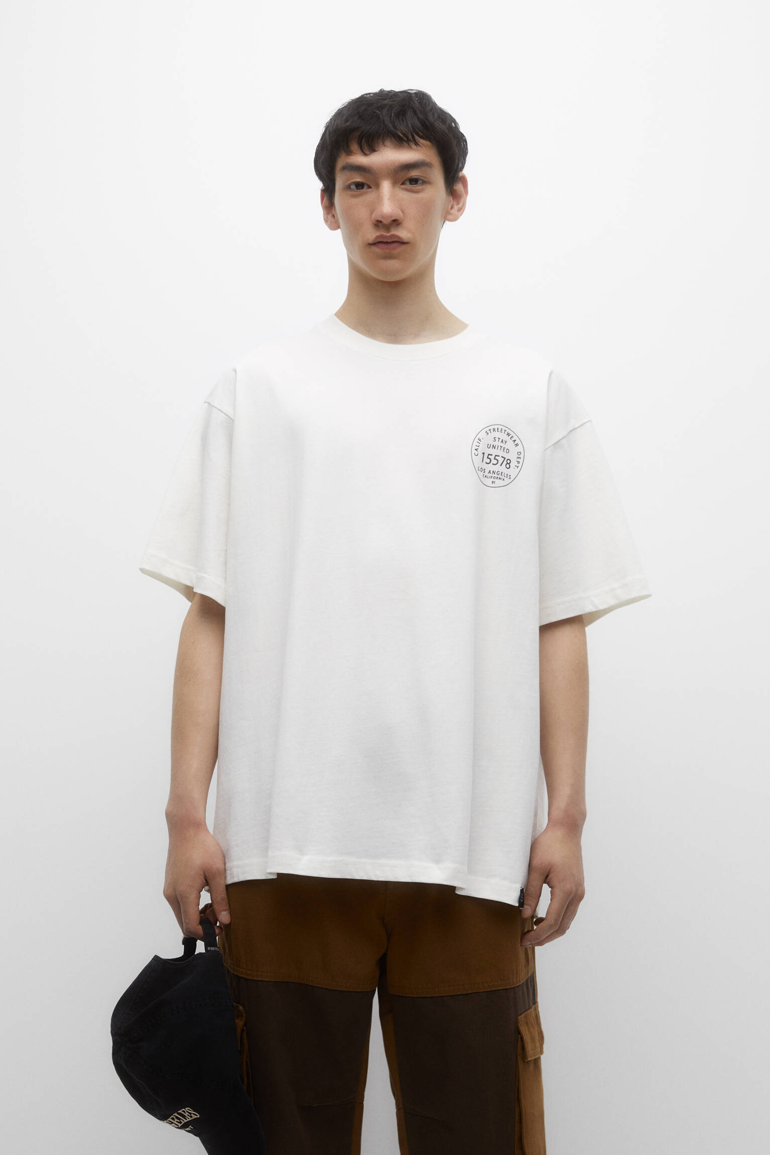 CAMISETA DE MANGA CURTA ESTAMPADA - BRANCA SUJA