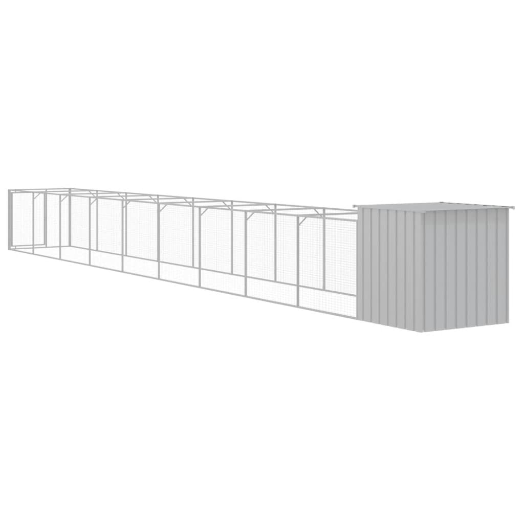 Canil vidaXL, aço galvanizado, cinza claro, 110x201x110cm