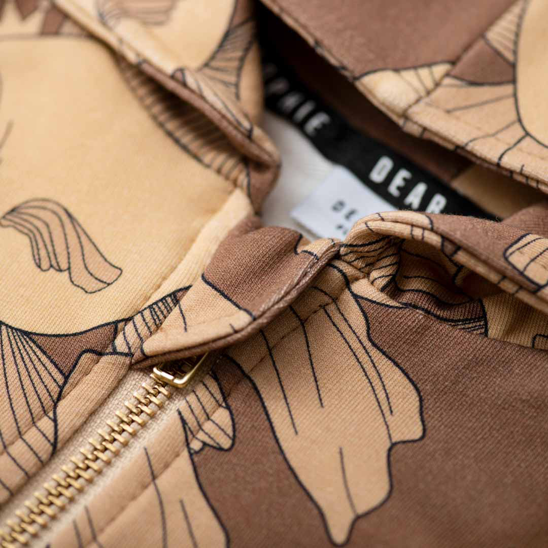 Kapuzen-Sweatjacke GOLDFISH AOP in brown