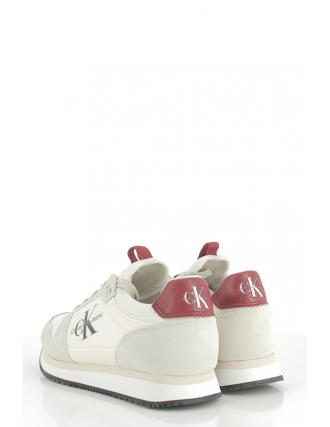 calvin klein baskets de ville homme runner sock laceup blanc/rouge