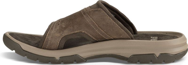 Teva - Langdon Slide - Sandaal - Walnoot - Leer - Rubberen Buitenzoal