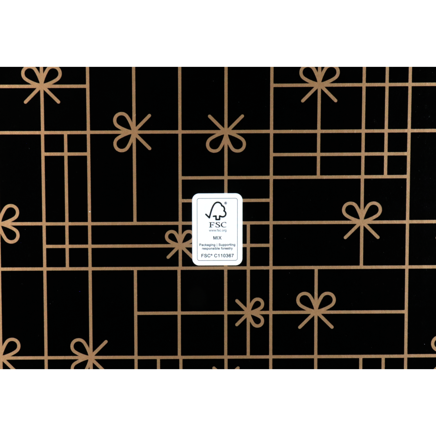 Mand, golfkarton, 43.2x27x25.8cm, rechthoekig, zwart/goud