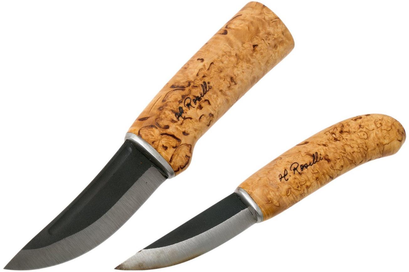 Roselli Hunting Knife & Carpenter Knife R190 leather sheath, combo set