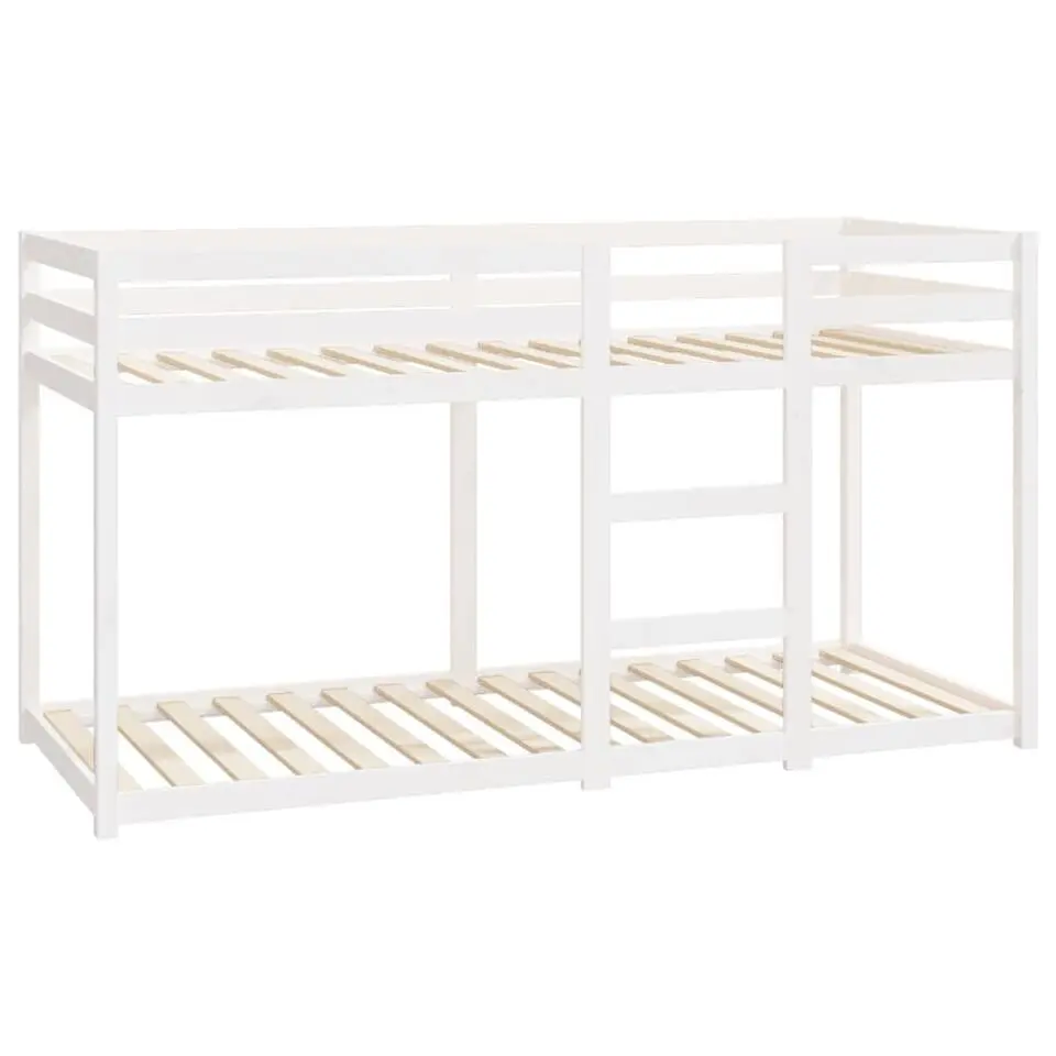 vidaXL - Stapelbed met zijladder - Wit - Massief grenenhout - 80x200 cm