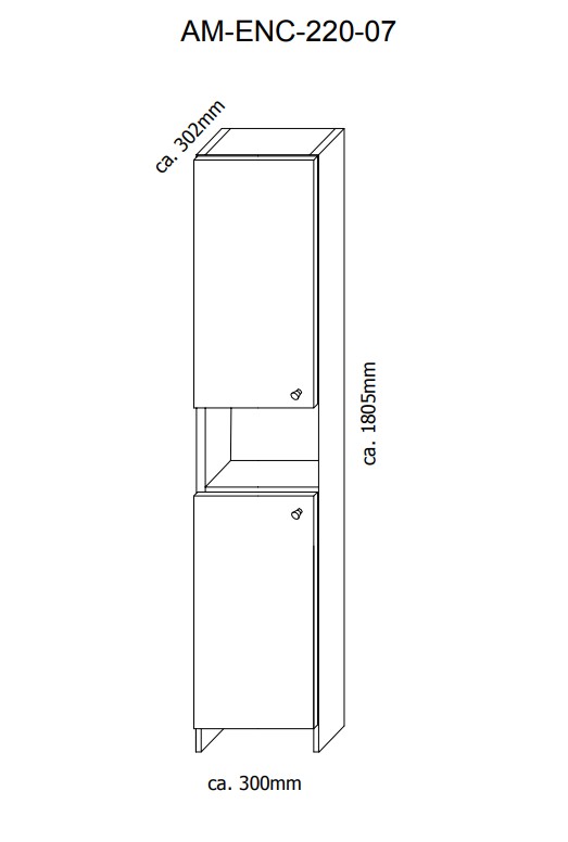 Plazan Basic kolomkast 30x180cm wit