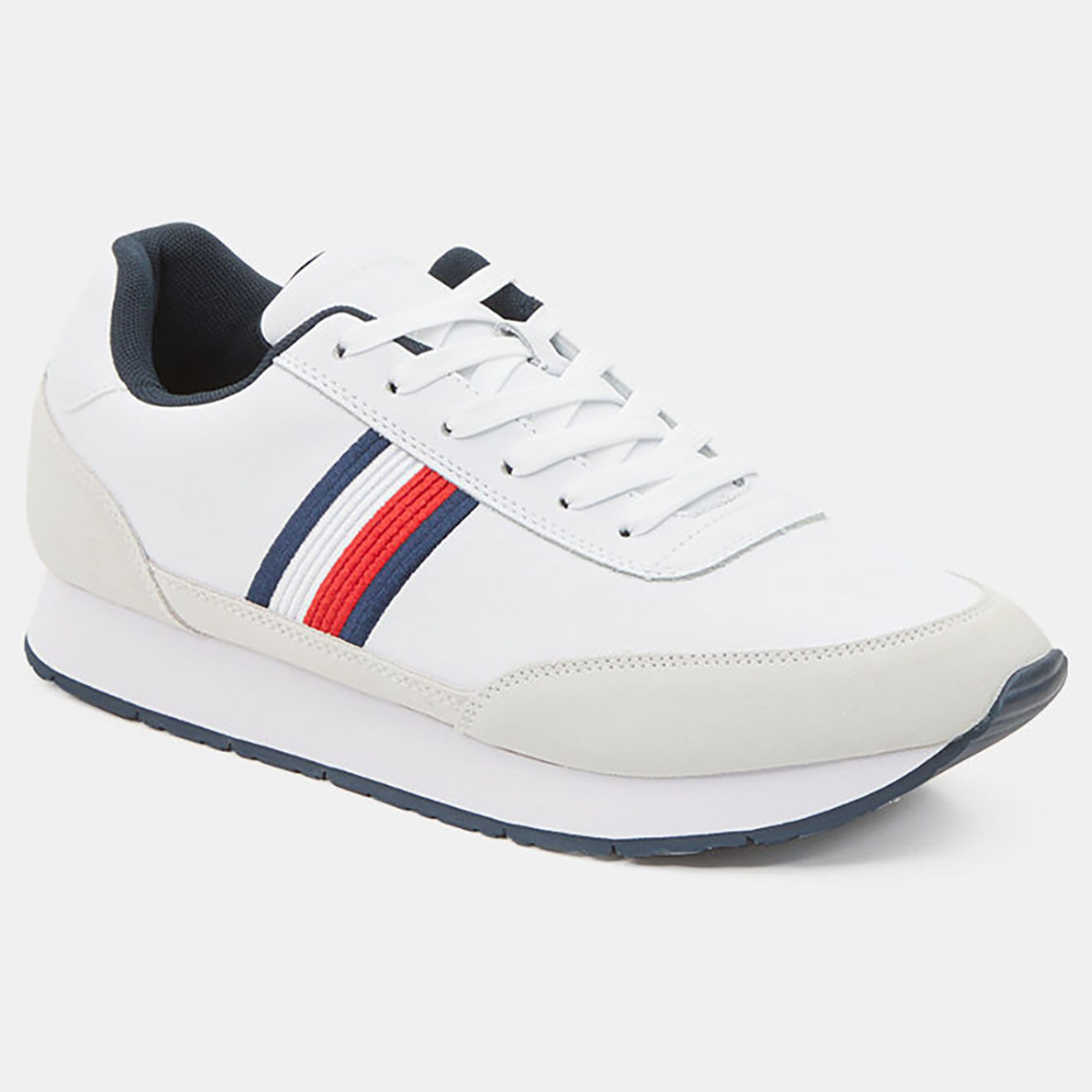 Tommy Hilfiger Baskets running en Cuir Corporate blanches