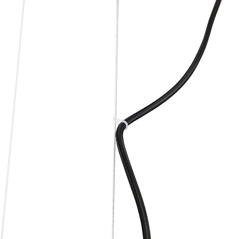 Smart hanglamp zwart met hout en rek 4-lichts incl. Wifi A60 - Cage Rack