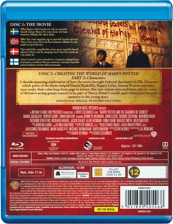 Harry Potter Og Hemmelighedernes Kammer - Film 2 - Blu-Ray