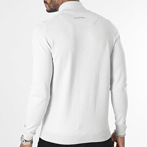 Pull Col Zippé Marty 2 Blanc