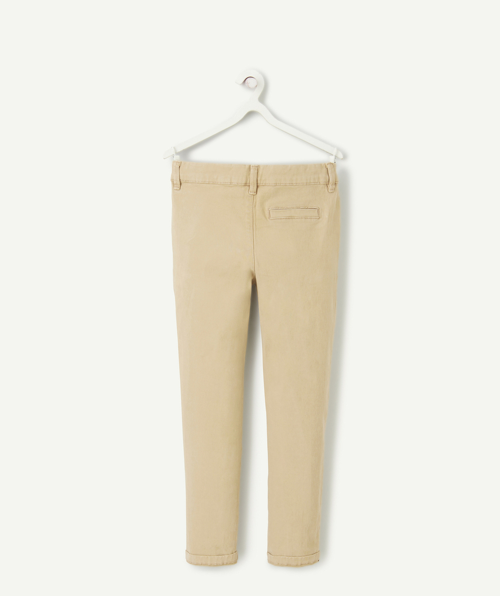 PANTALON CHINO GARÇON EN FIBRES RECYCLÉES BEIGE