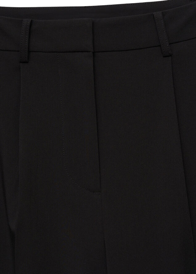 MANGO Pleated straight trousers Black