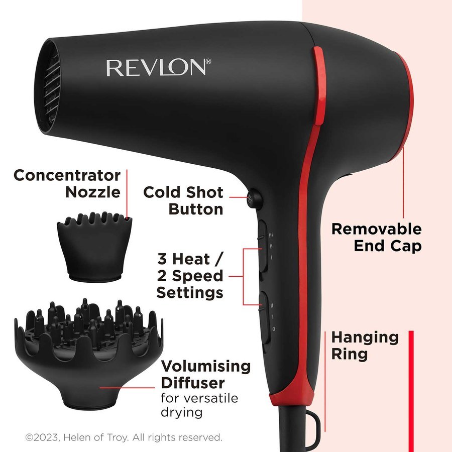 Revlon Tools Smoothstay™ Coconut Oil-Infused Hair Dryer + Volumising Diffuser