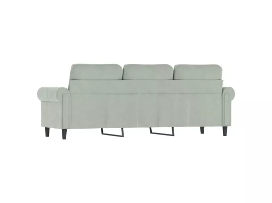 Canapé à 3 places Gris clair 180 cm Velours