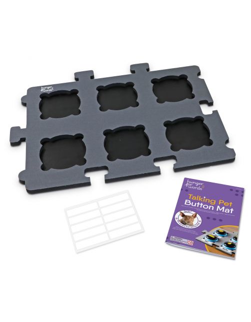 Hunger For Words Talking Pet Knoppen Mat - Hondenspeelgoed - Grijs Zwart