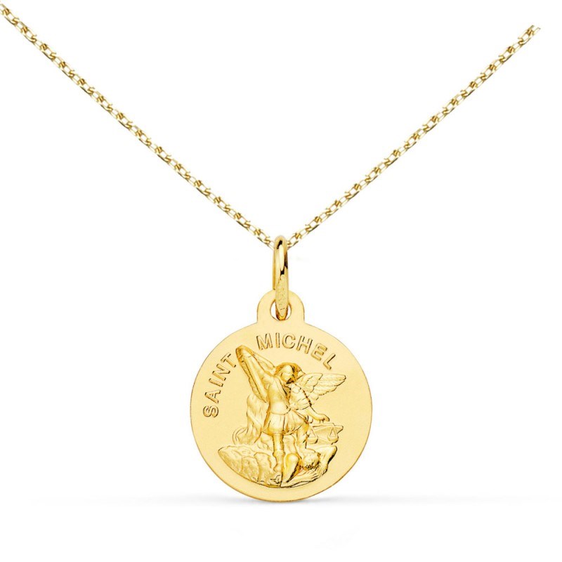 Collier - Médaille Saint Michel Or Jaune - Chaîne Dorée - Gravure Offerte