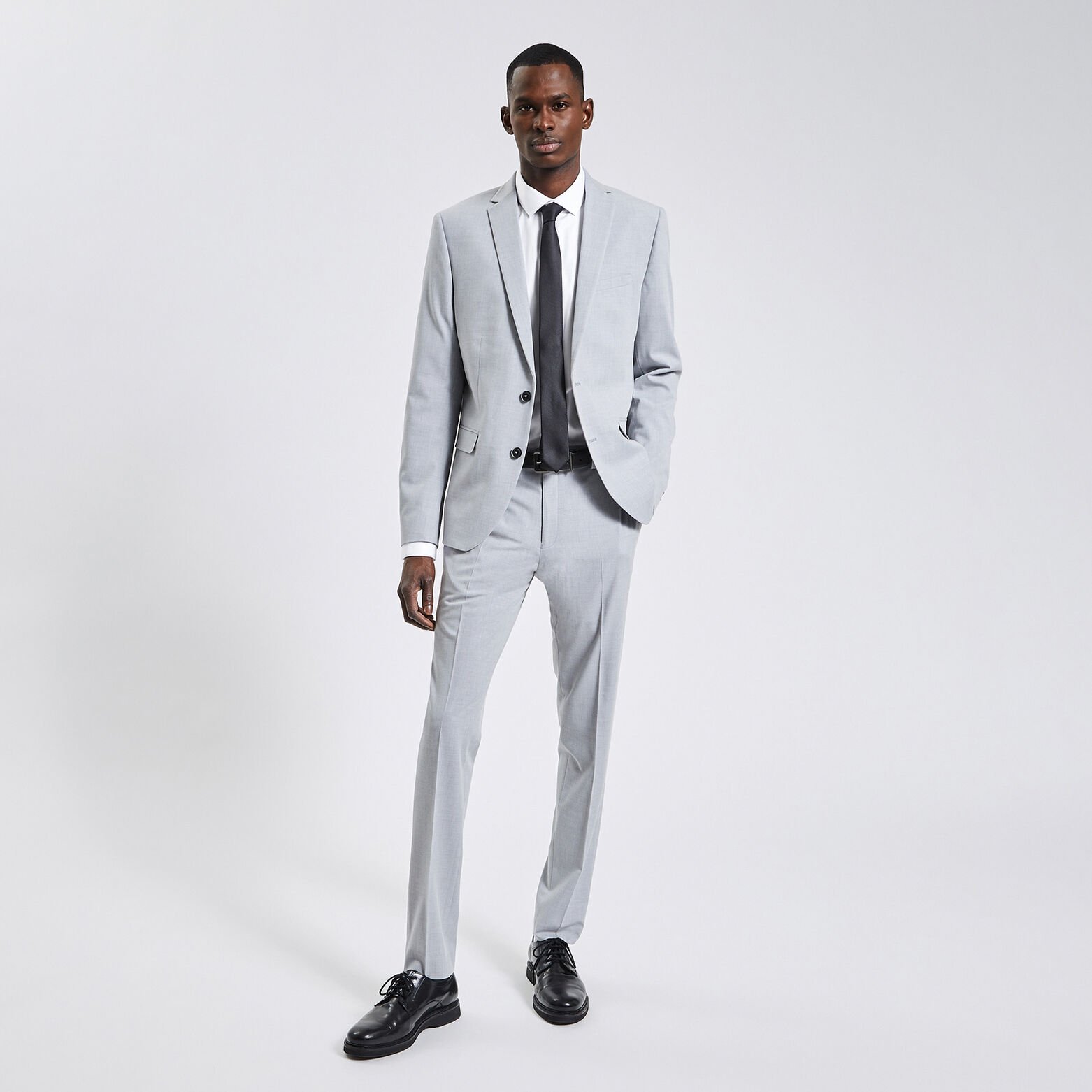 Chemise slim sans repassage unie coton Blanc
