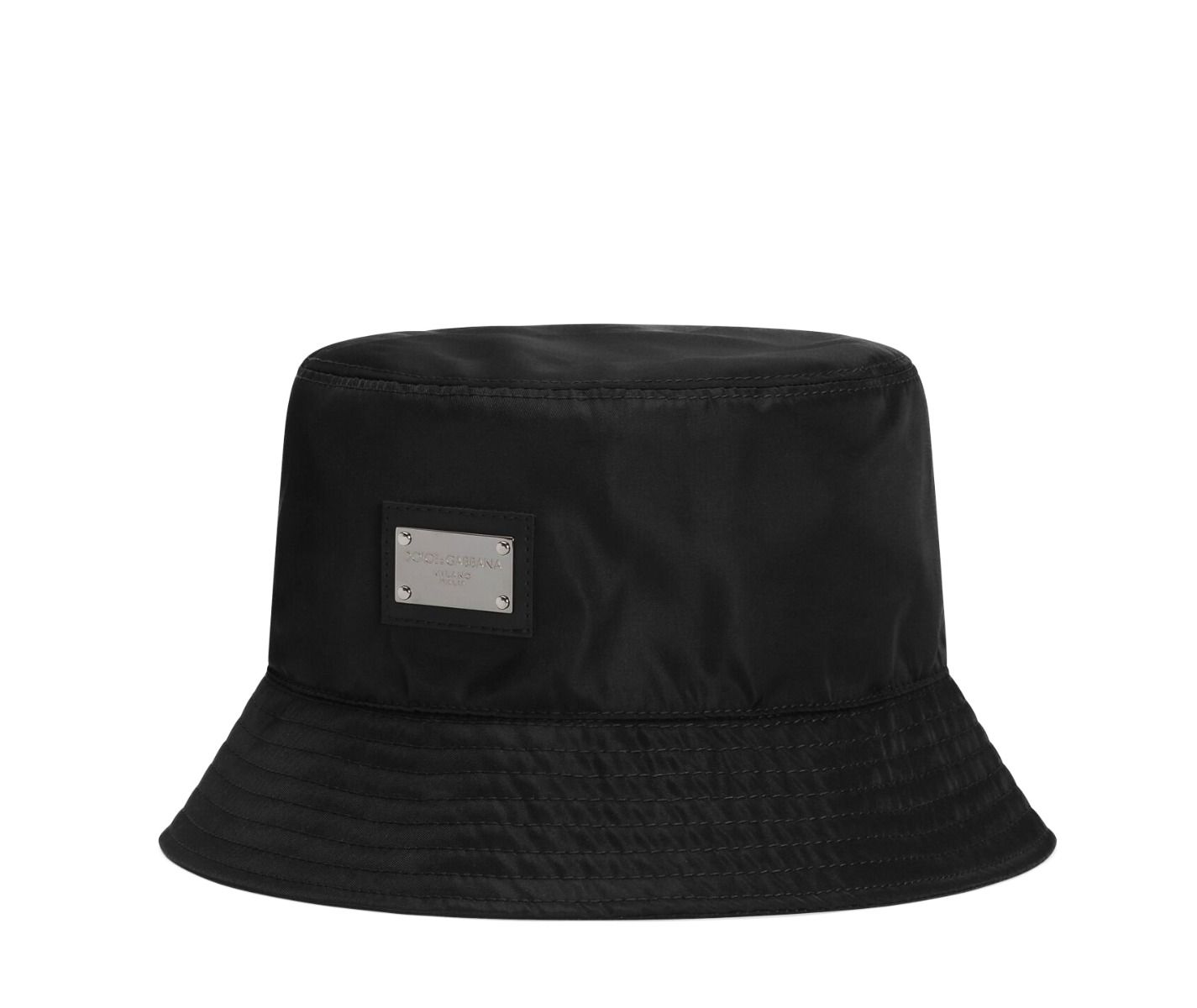 Dolce & Gabbana Nylon bucket hat with branded plate