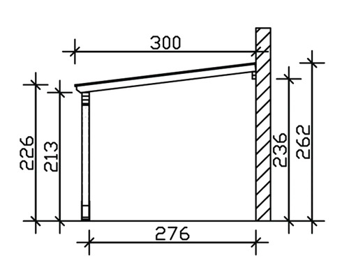 SKAN HOLZ Eifel enkele carport inclusief 1 inrijboog, paalankers 300 x 541 cm licht eiken
