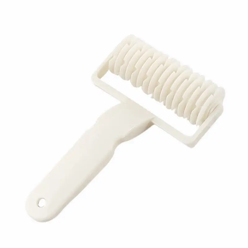(19x13cm) Teig Roller Gebäck Gitter Walze Pastry Gitterroller für Kuchen / Kekse / Brot / Pie - Weiss