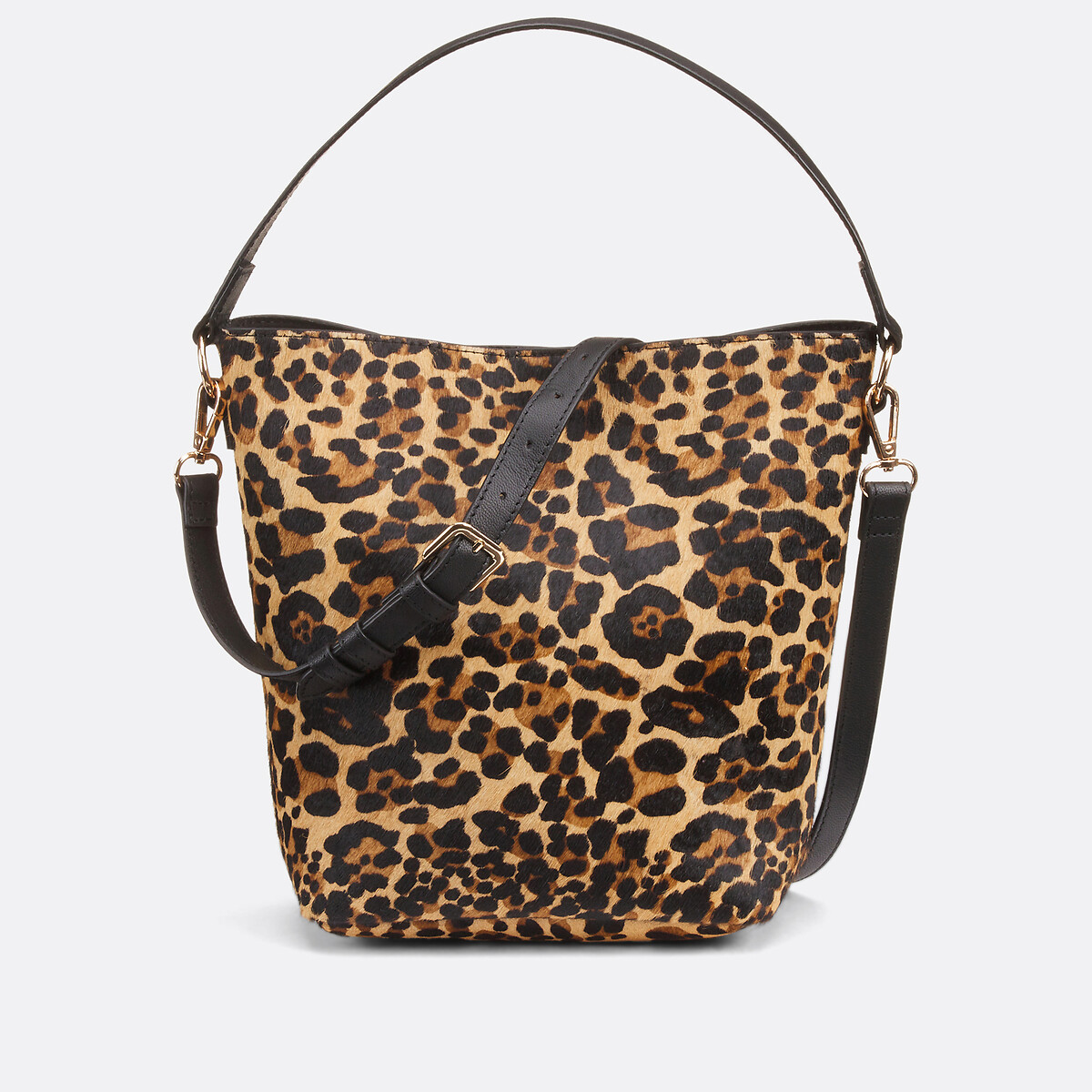 COLEÇÕES LA REDOUTE<br>Bolsa de couro com estampa de leopardo